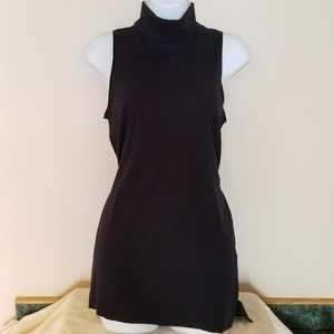 Black Hollister mock neck tank top with ties